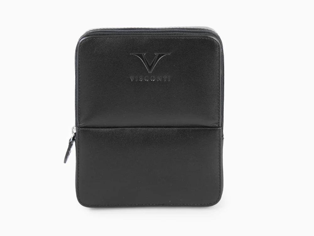 Black Leather 6 Pen Case