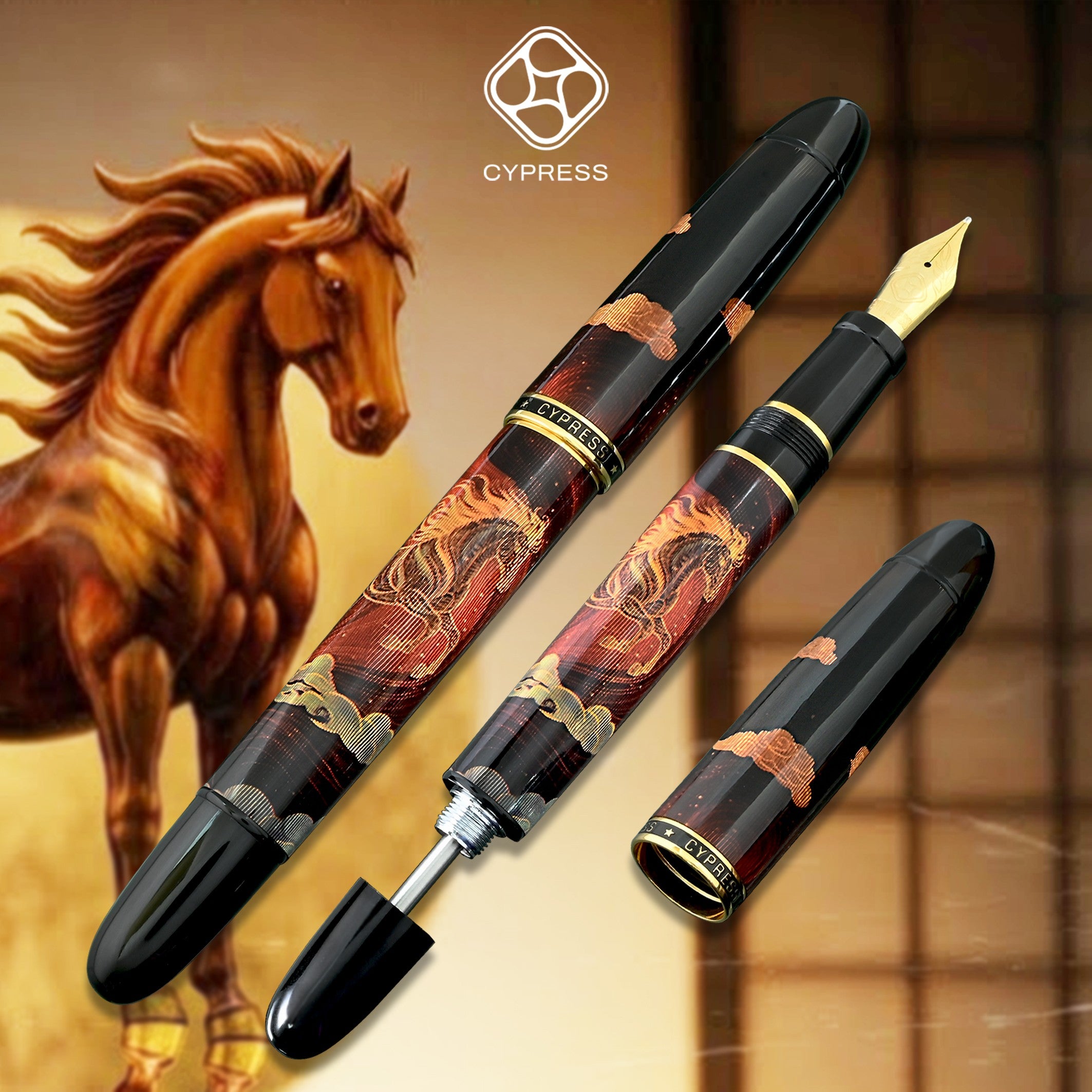 Crimson Horse in the Clouds (Vacuum Filling System)