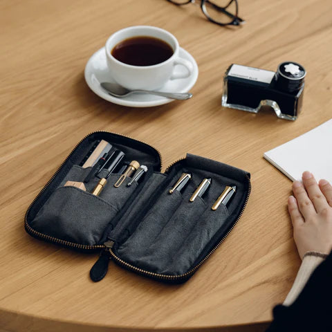 3-Slot Zip Pen Case (Tochigi Leather)