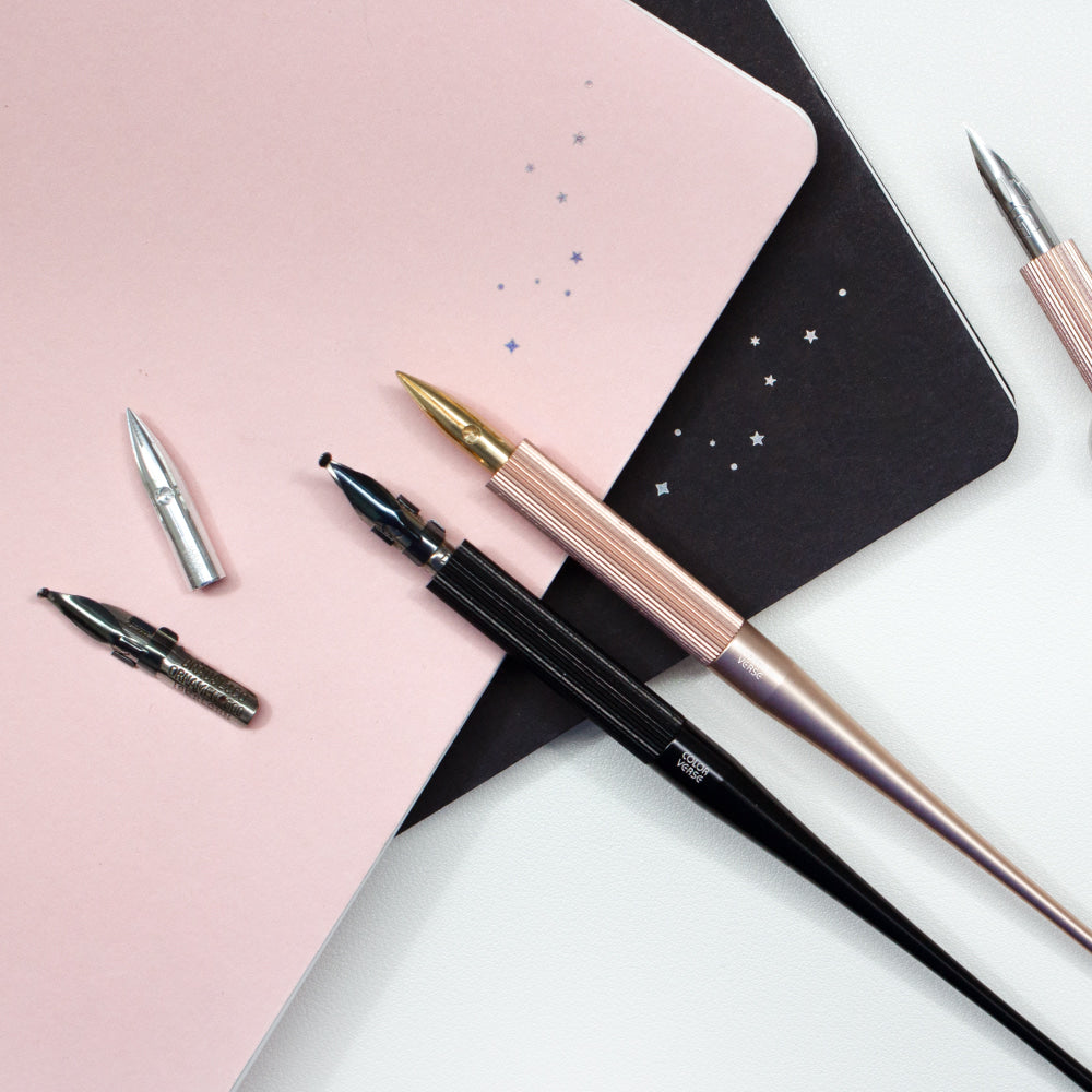 Shuttle Nib Holder (Rose Gold & Black)