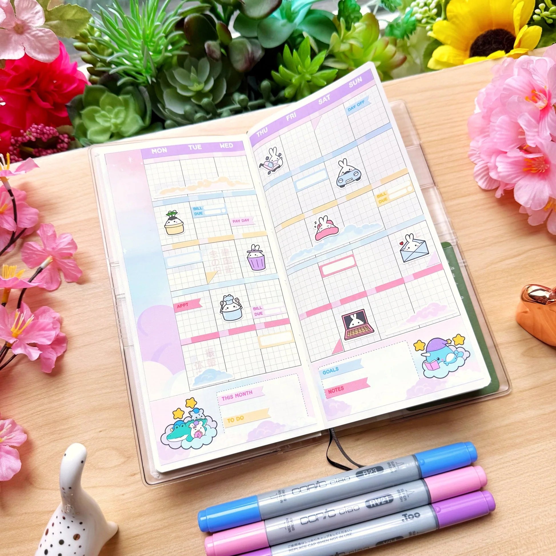Hobonichi WEEKS Kit - Lil' Fluff & Dreams - Gold Star Foil