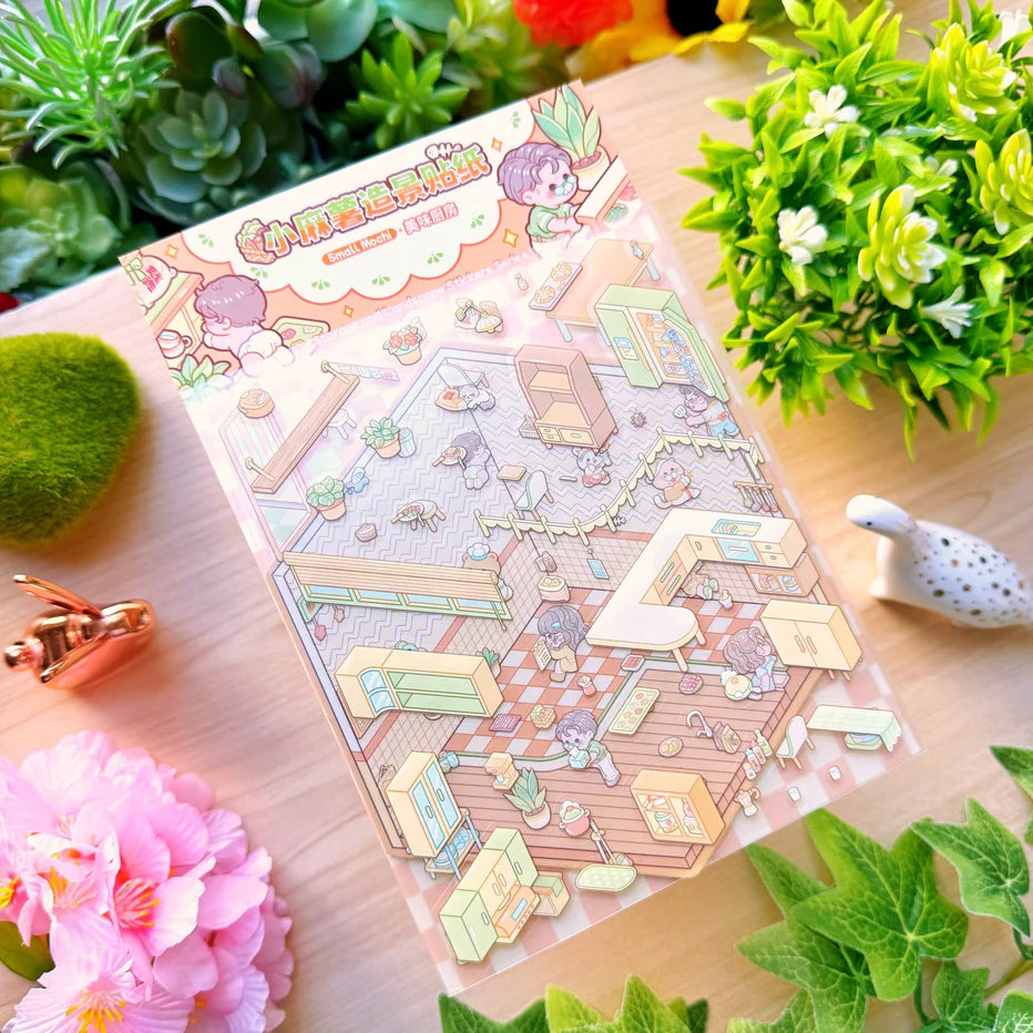 Isometric Scene Sticker - Delicious Kitchen (Small Mochi)