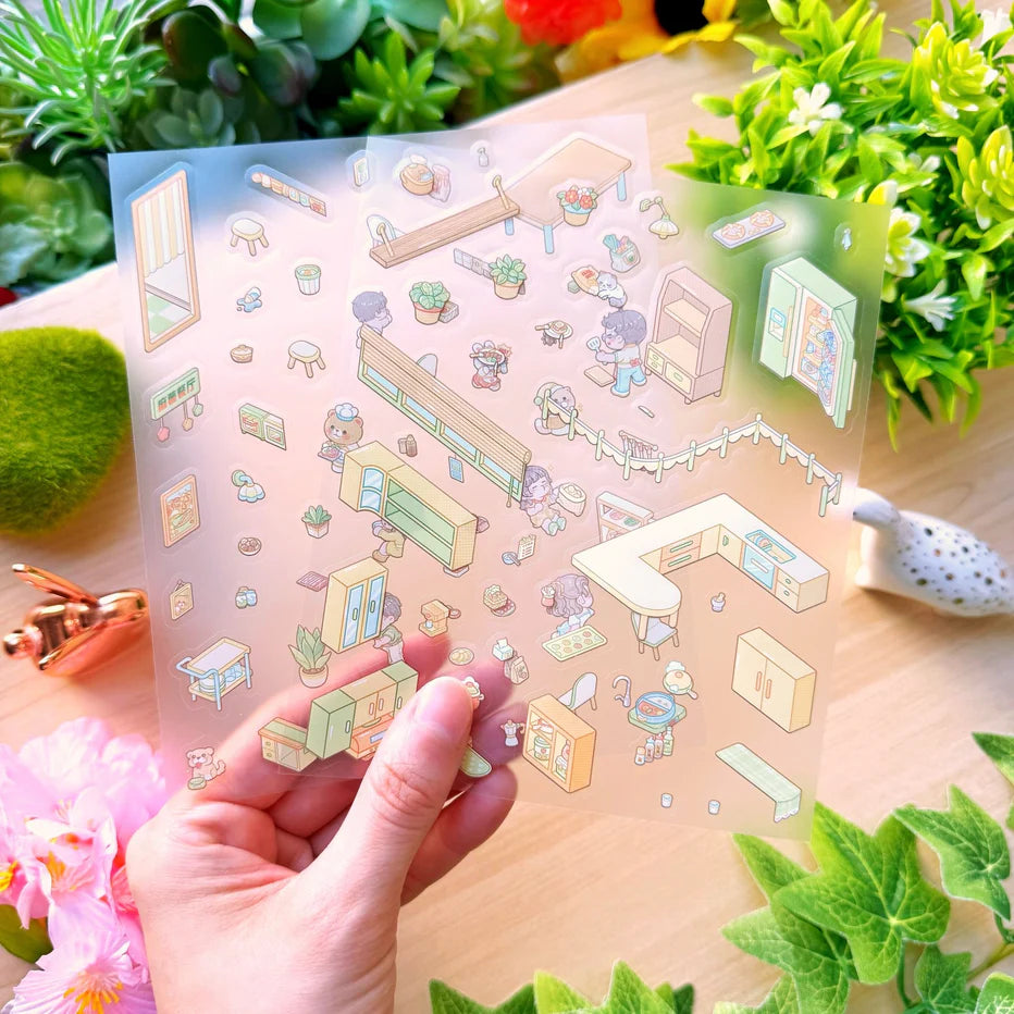 Isometric Scene Sticker - Delicious Kitchen (Small Mochi)
