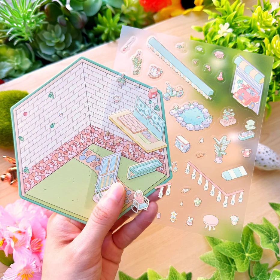Isometric Scene Sticker - Fun Backyard (Small Mochi)