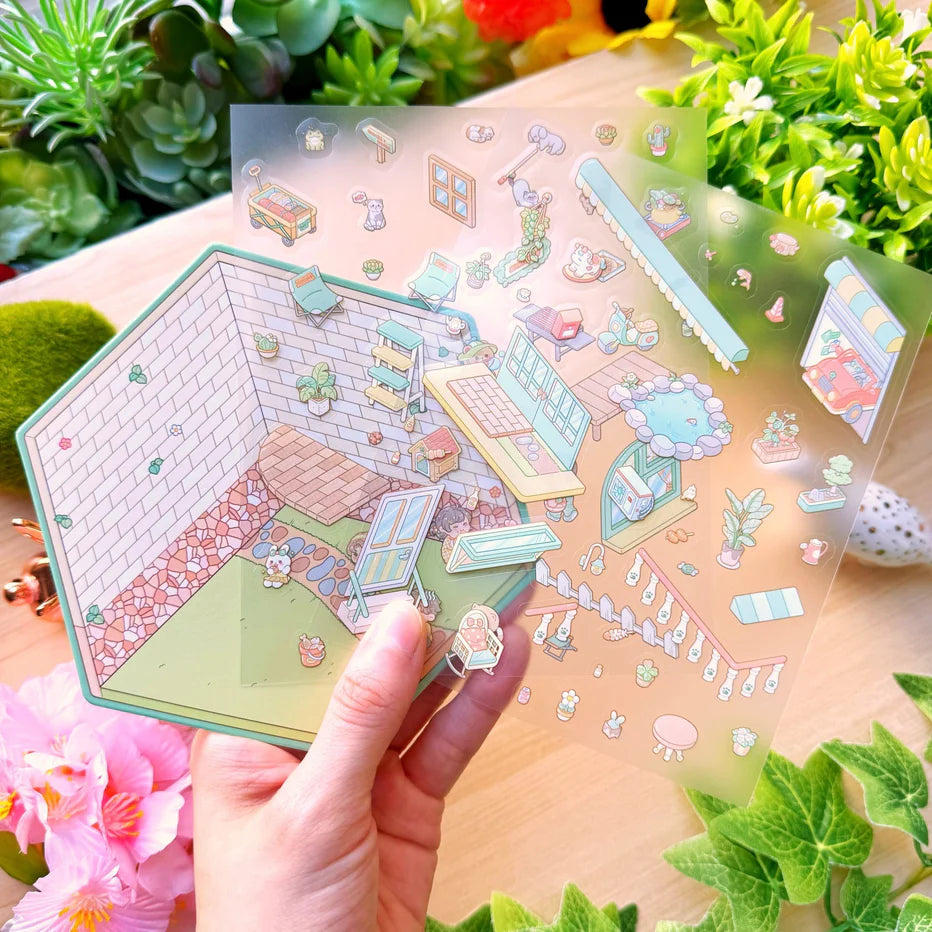 Isometric Scene Sticker - Fun Backyard (Small Mochi)