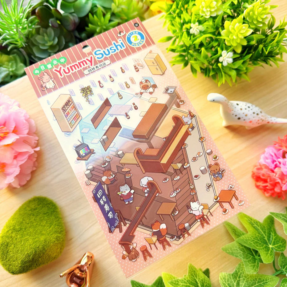 Isometric Scene Sticker - Revolving Sushi House (Series 2)
