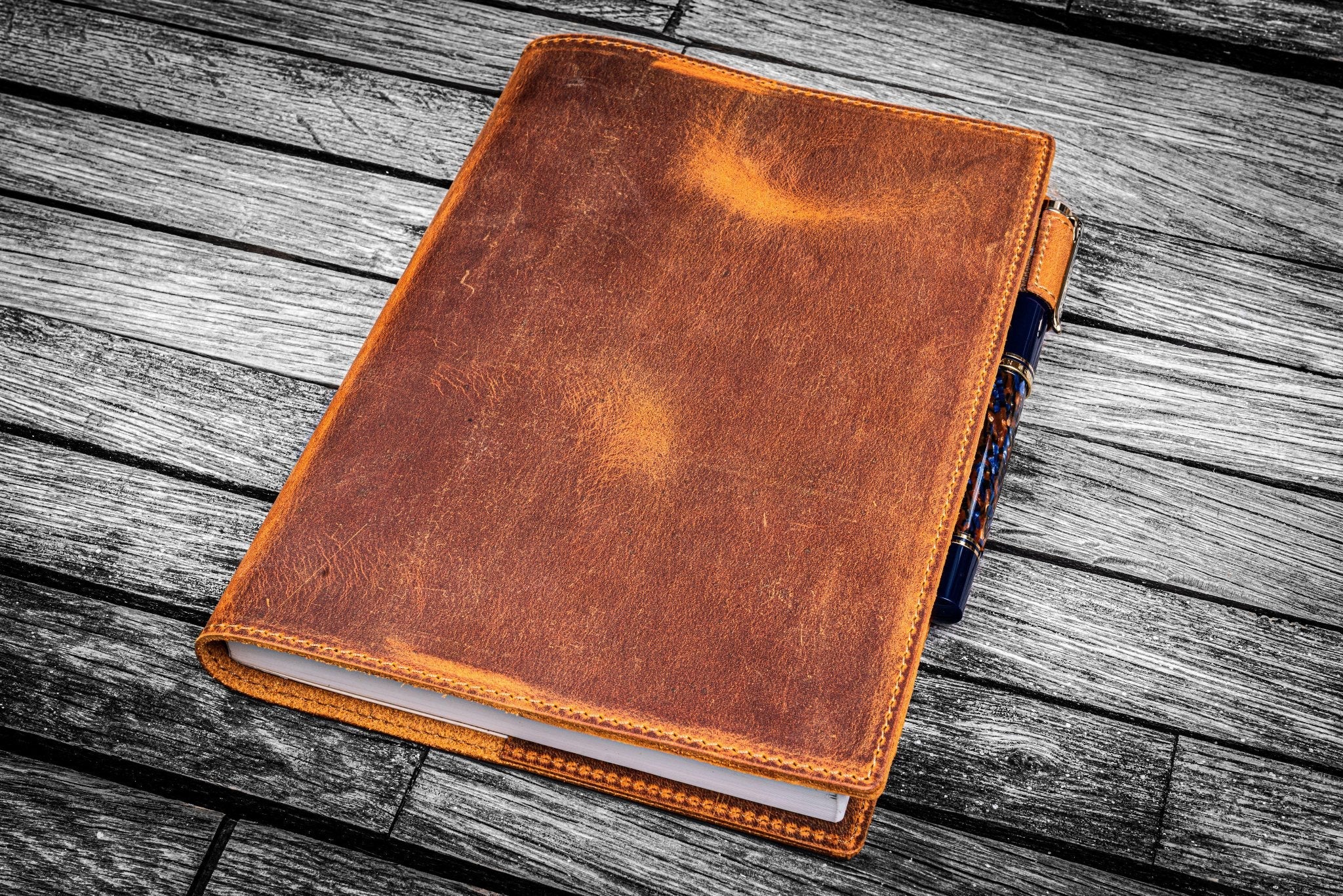 Leather Slim A5 Notebook / Planner Cover - Crazy Horse Brown