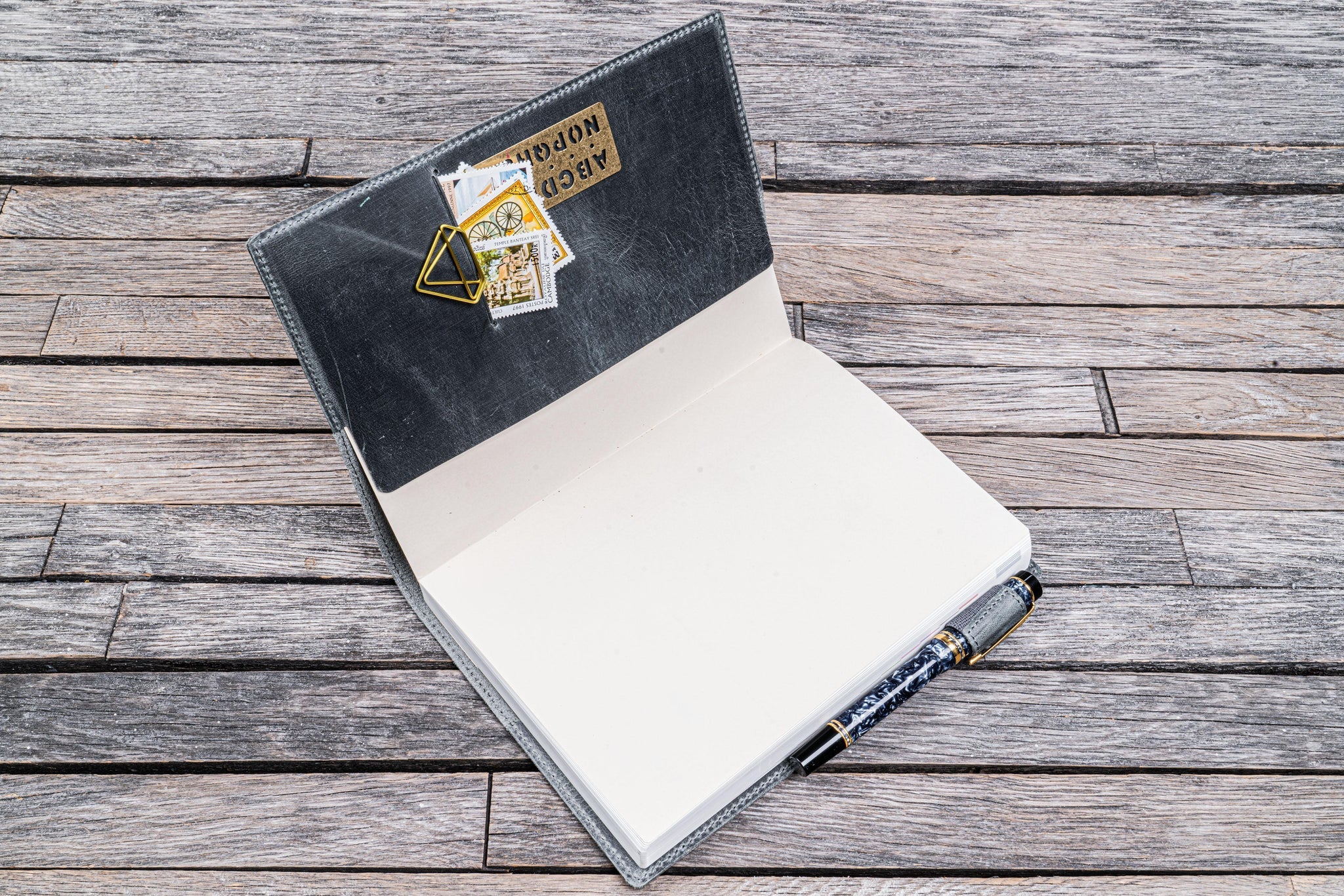 Leather Slim A5 Notebook / Planner Cover - Crazy Horse Smoky