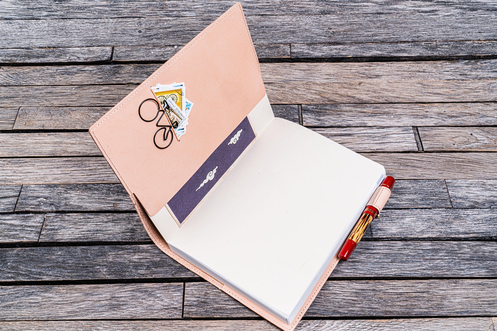 Leather Slim A5 Notebook / Planner Cover - Undyed Leather