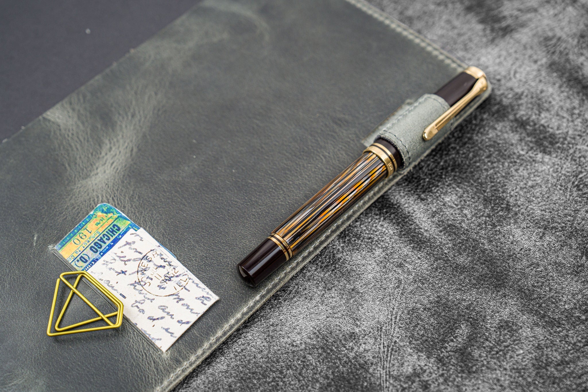 Leather Slim B5 Notebook / Planner Cover - Crazy Horse Smoky