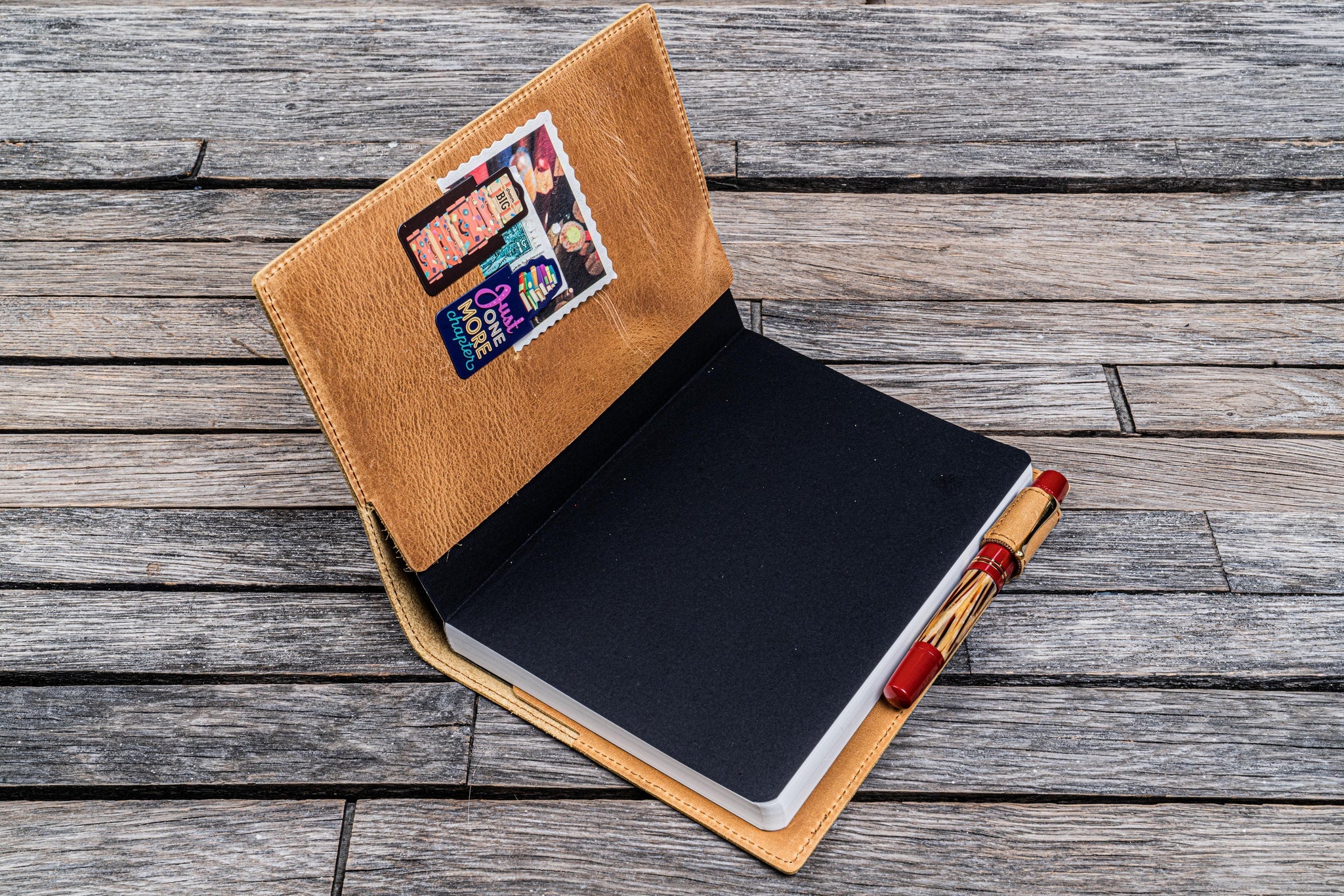 Leather Slim B6 Notebook / Planner Cover - Crazy Horse Honey Ochre