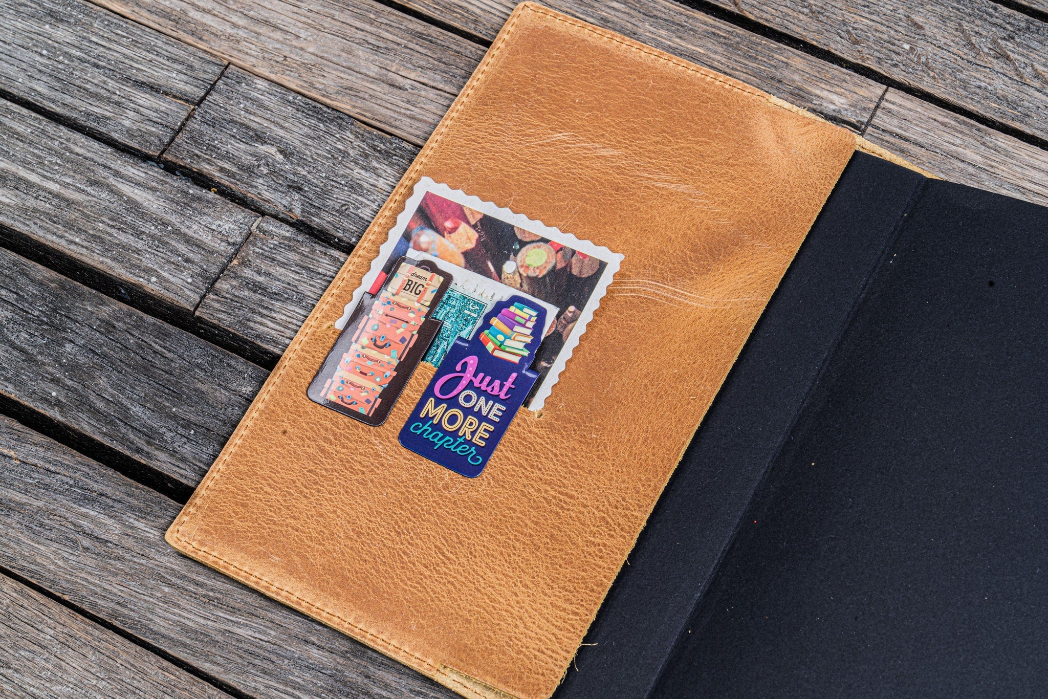 Leather Slim B6 Notebook / Planner Cover - Crazy Horse Honey Ochre