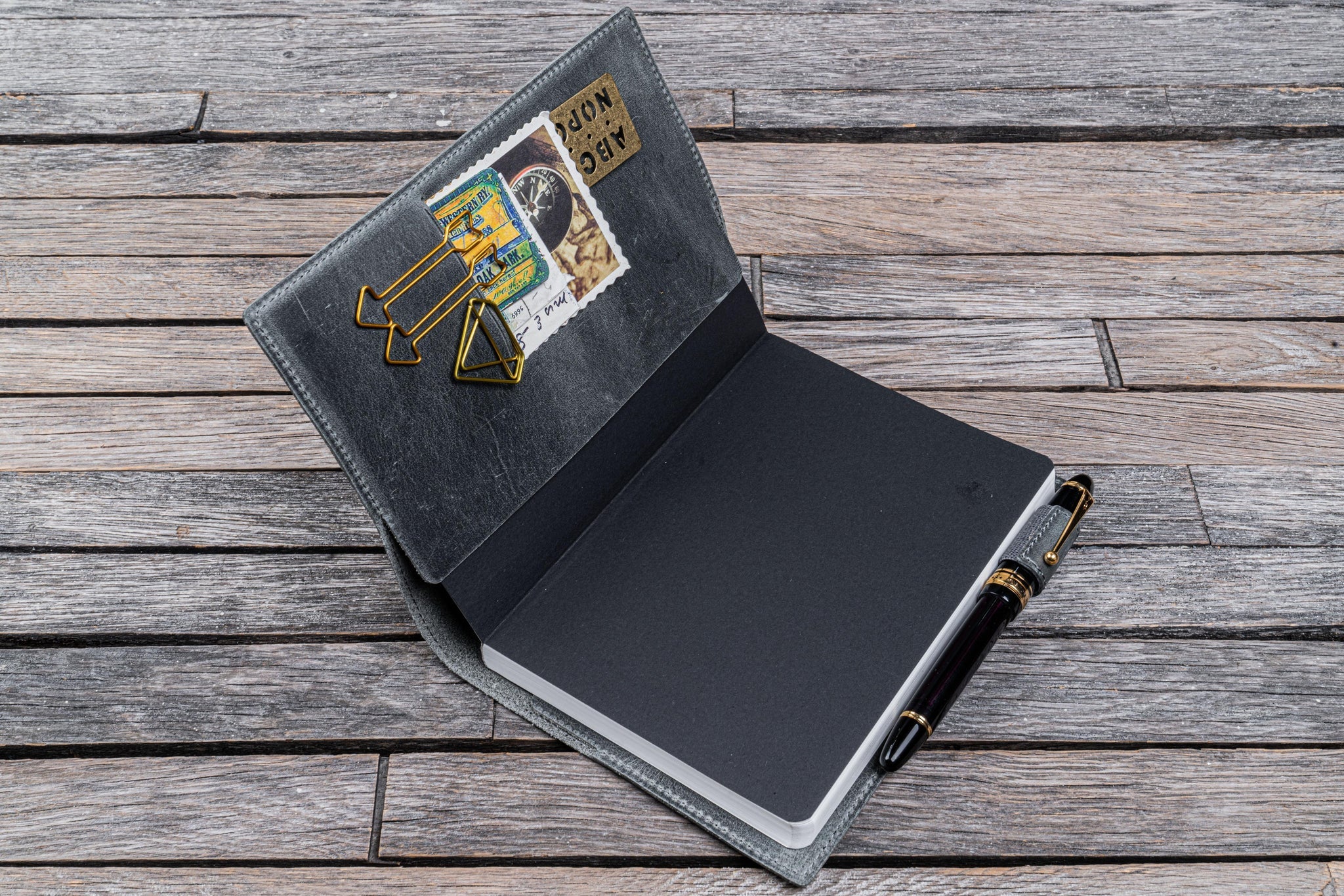 Leather Slim B6 Notebook / Planner Cover - Crazy Horse Smoky