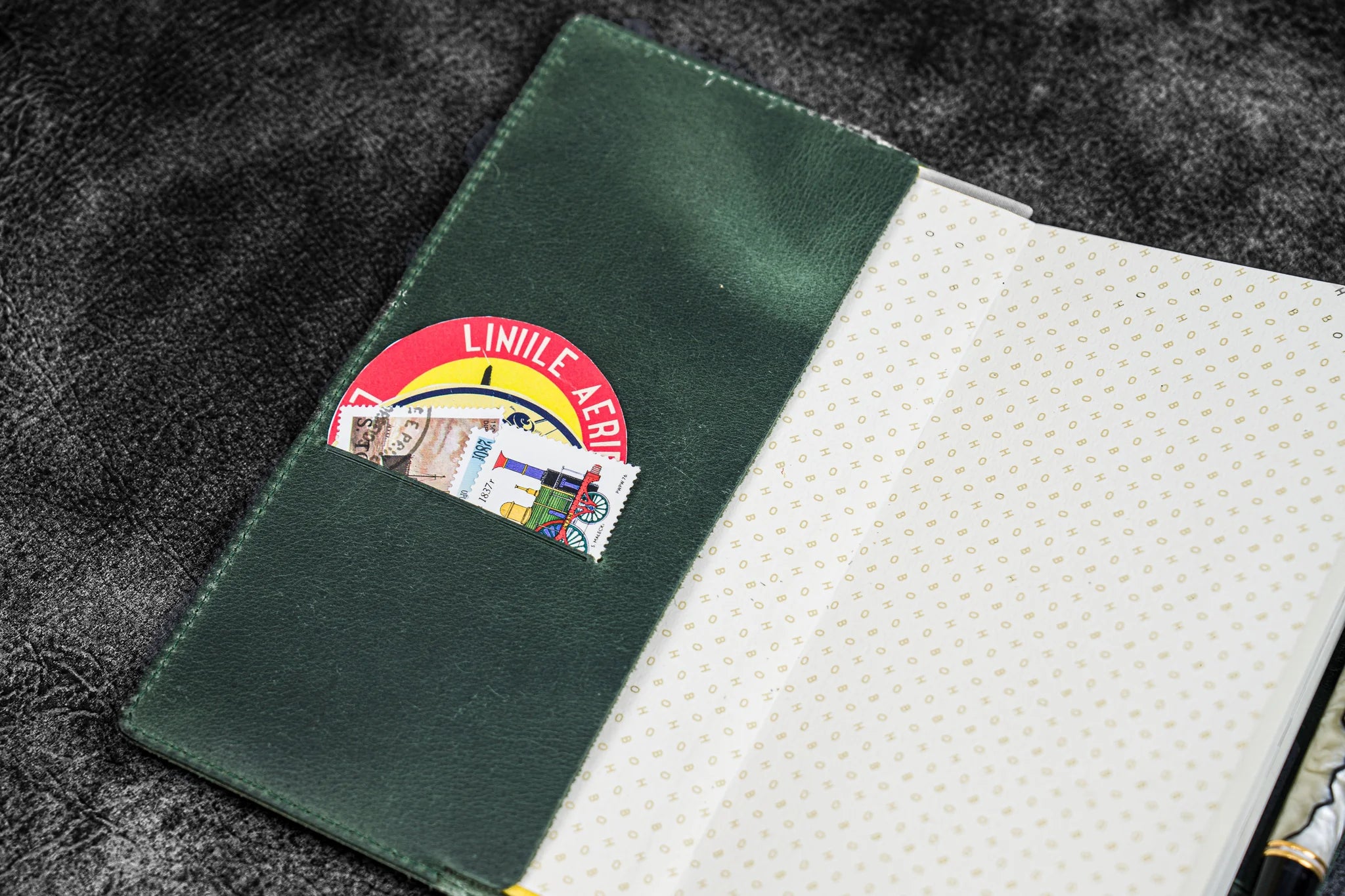 Leather Slim Hobonichi Weeks Planner Cover - Crazy Horse Forest Green