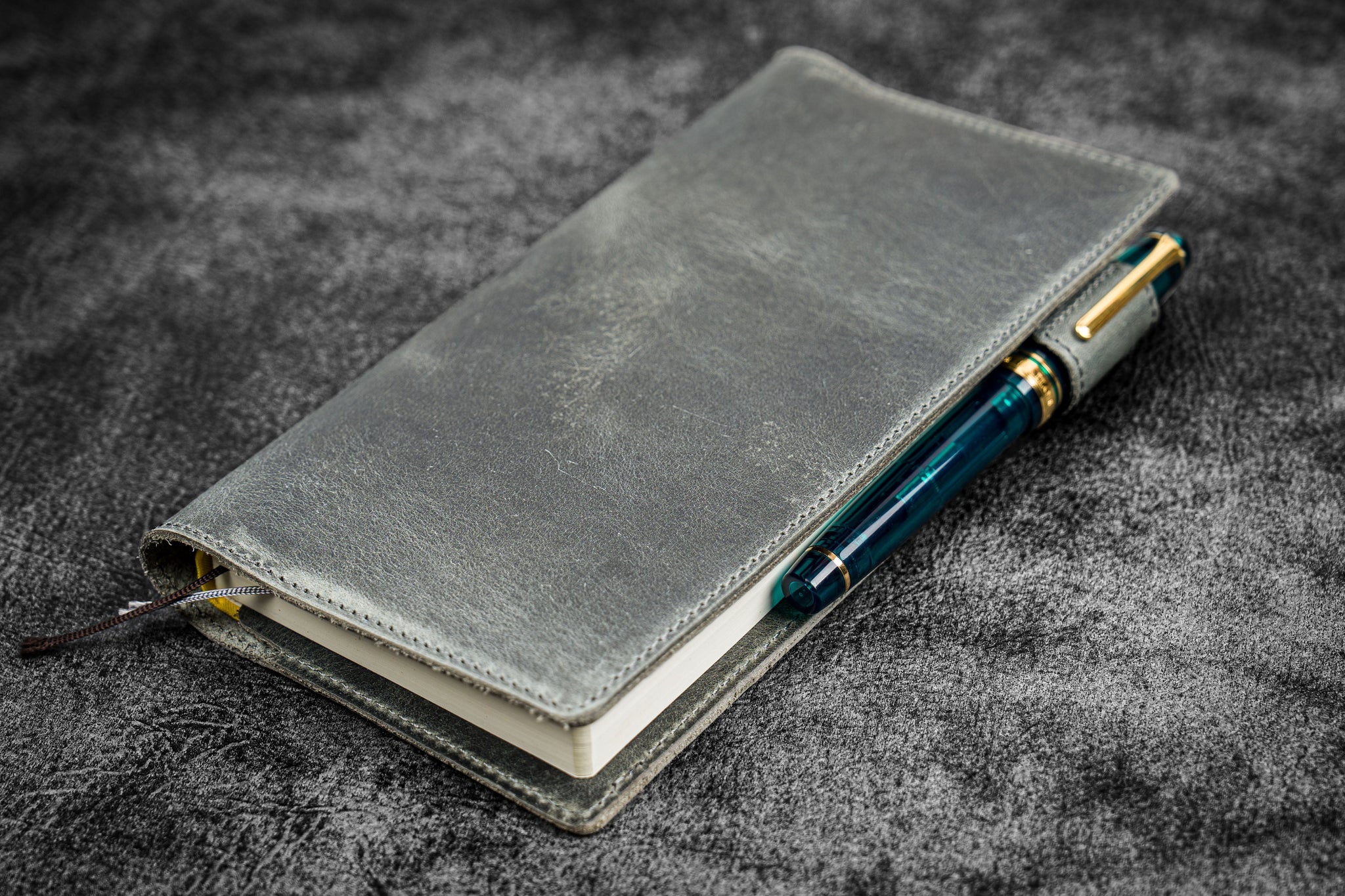 Leather Slim Hobonichi Weeks Planner Cover - Crazy Horse Smoky