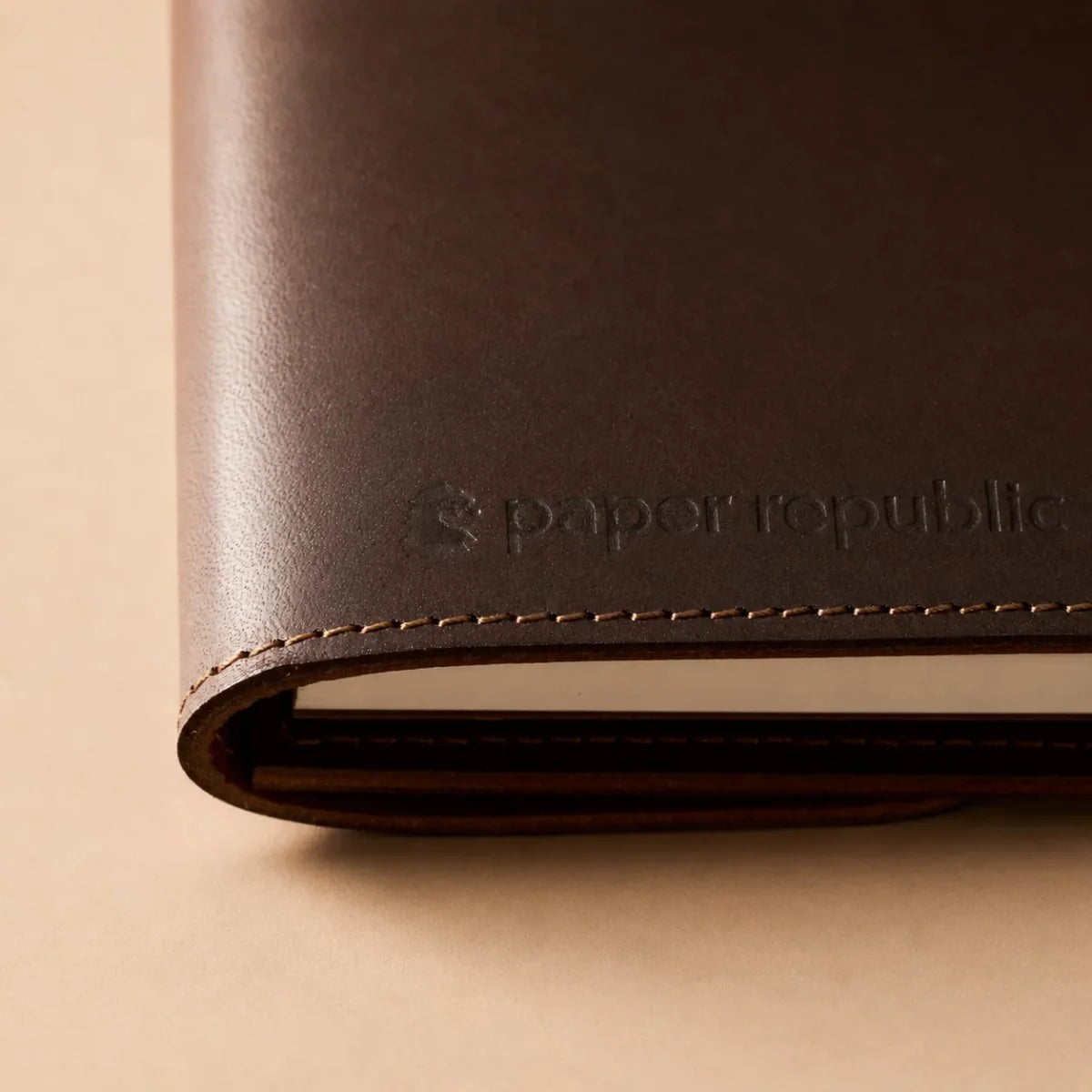 le trifold leather journal chestnut & cognac (a5)