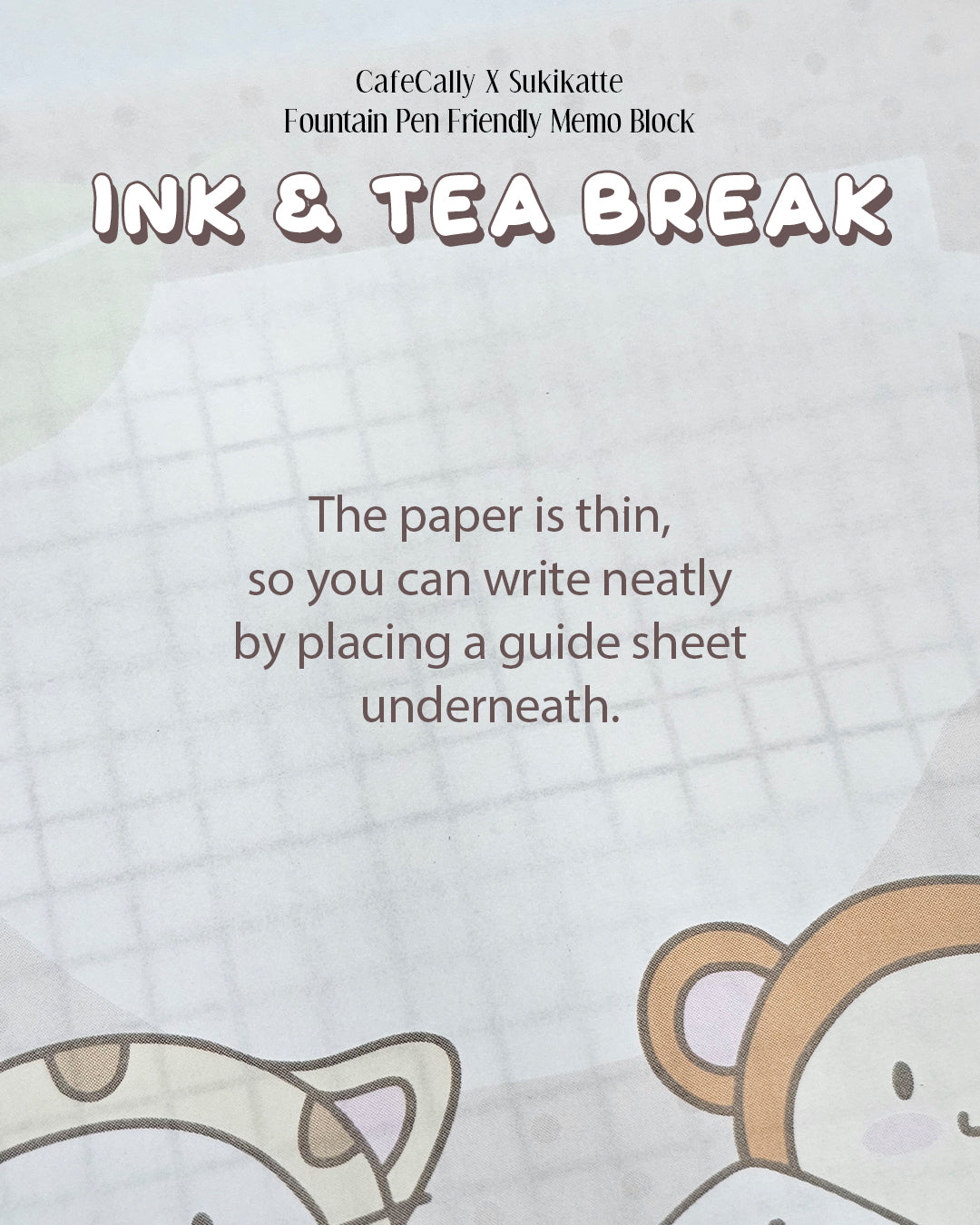 Cafe Calli X Skikatte Block Memo - Ink & Tea Break