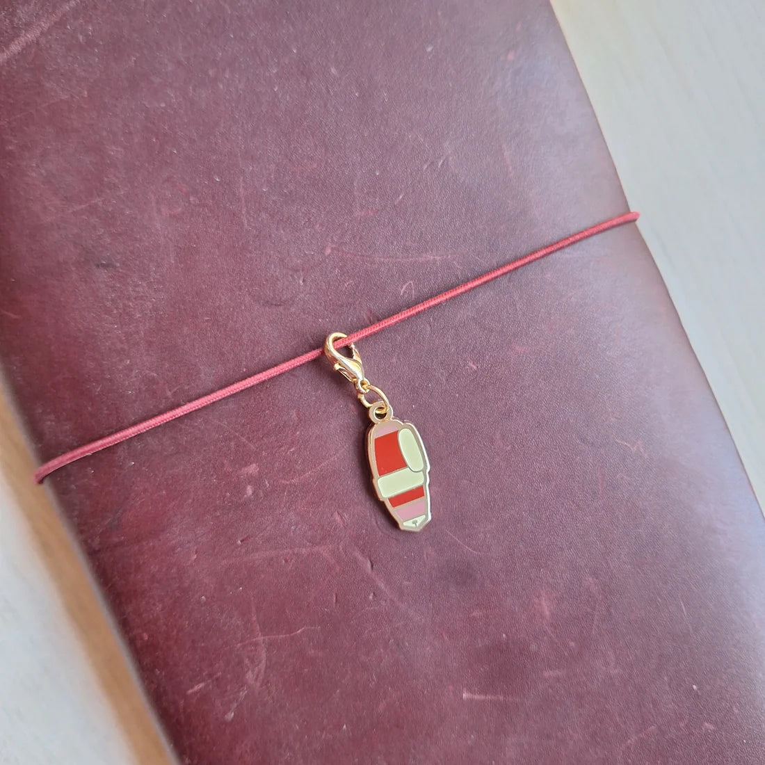 Fountain Pen Charm - Red and gold