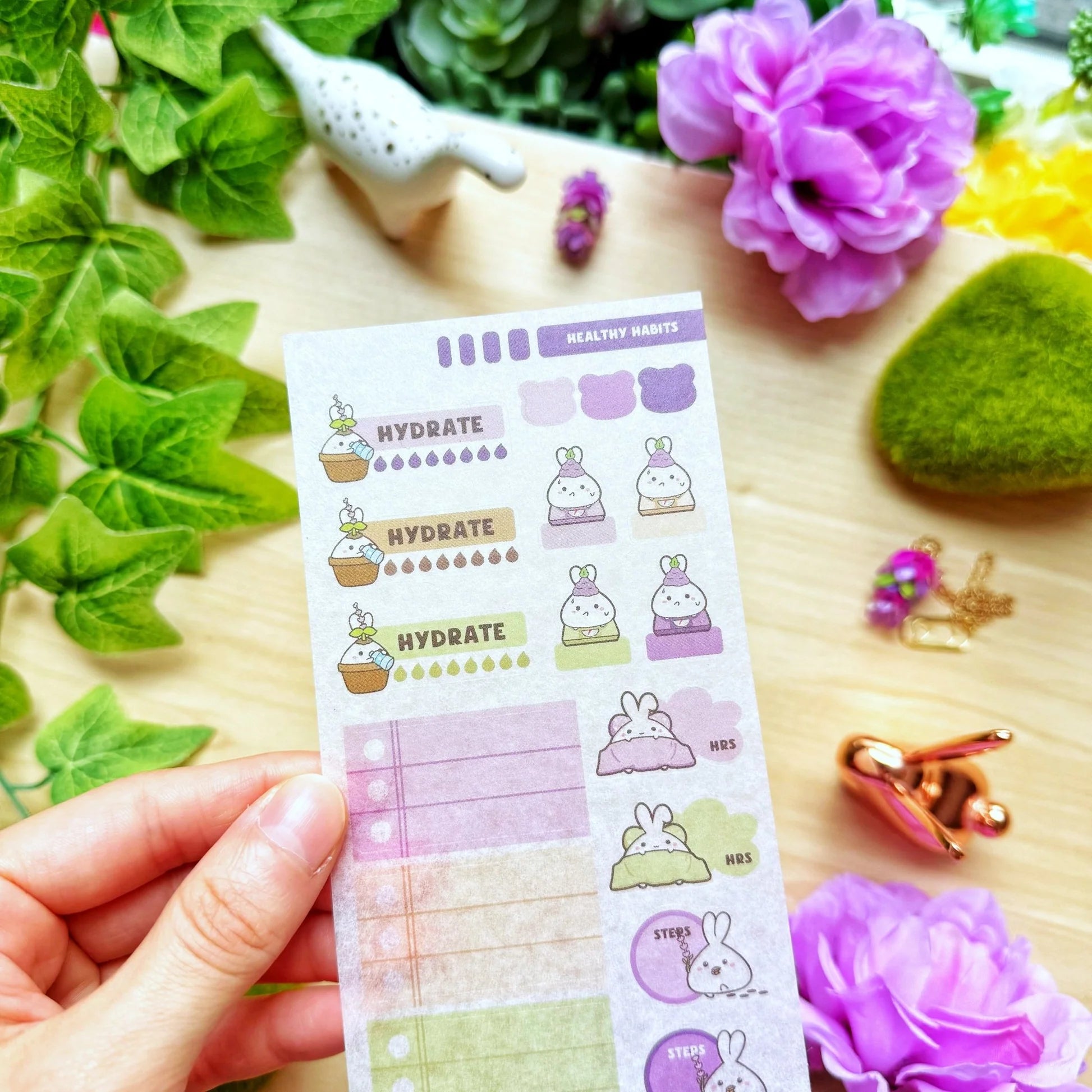 Washi Sticker - Healthy Habits (Lavender)