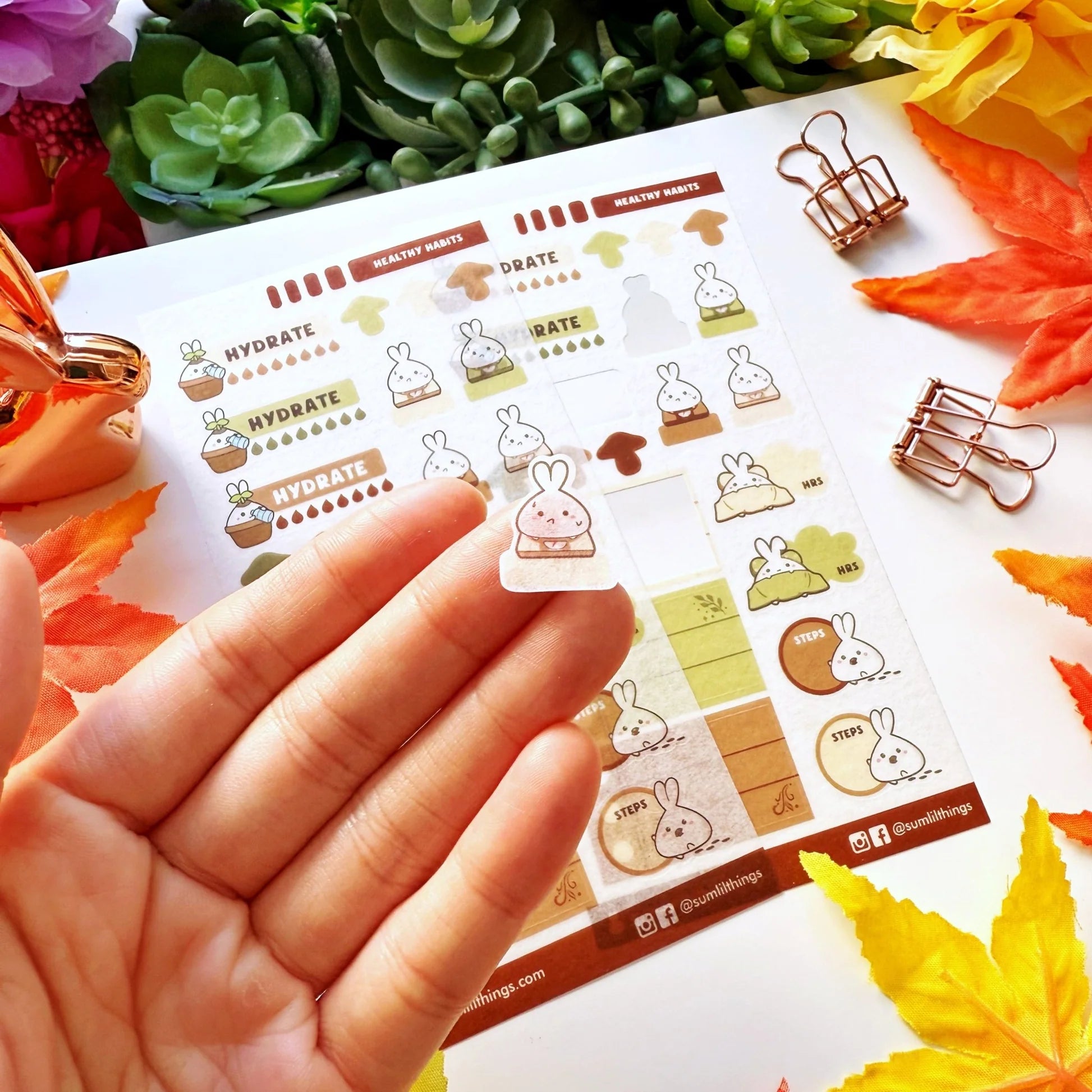 Washi Sticker - Lil' Healthy Habits (Forest Color)