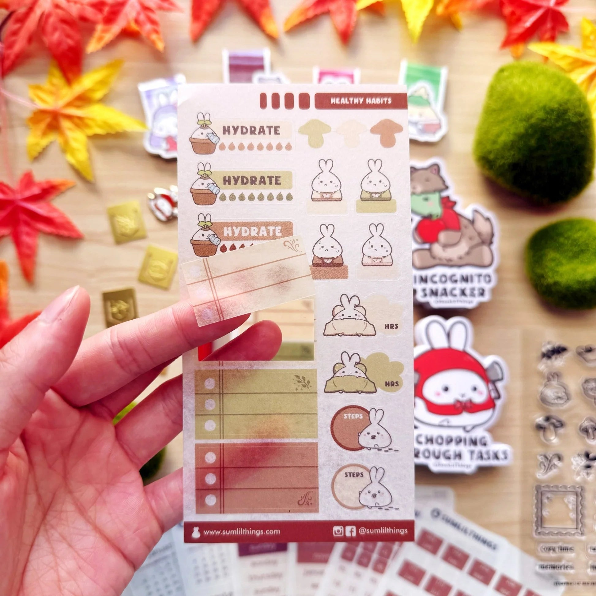 Washi Sticker - Lil' Healthy Habits (Forest Color)