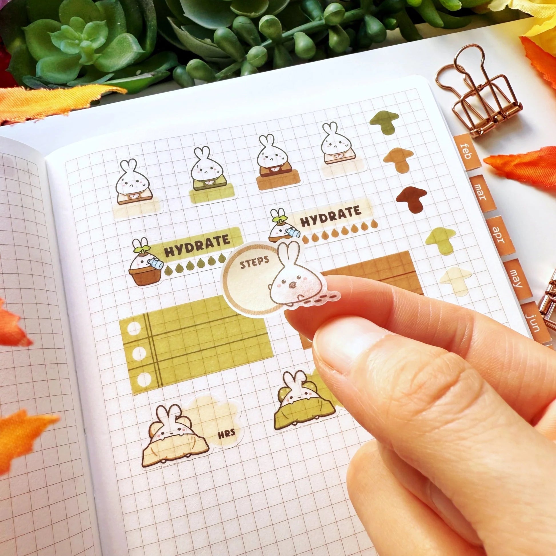 Washi Sticker - Lil' Healthy Habits (Forest Color)