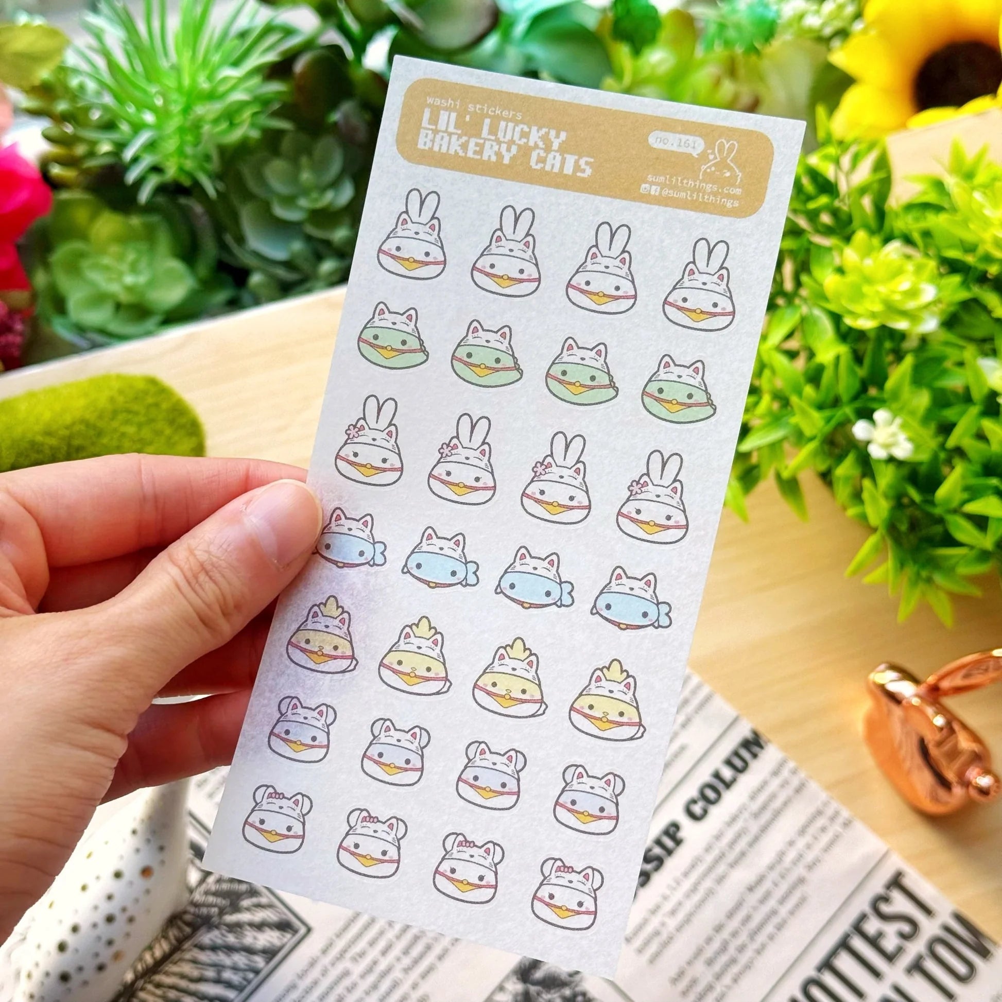 Washi Sticker - Lil' Lucky Bakery Cats