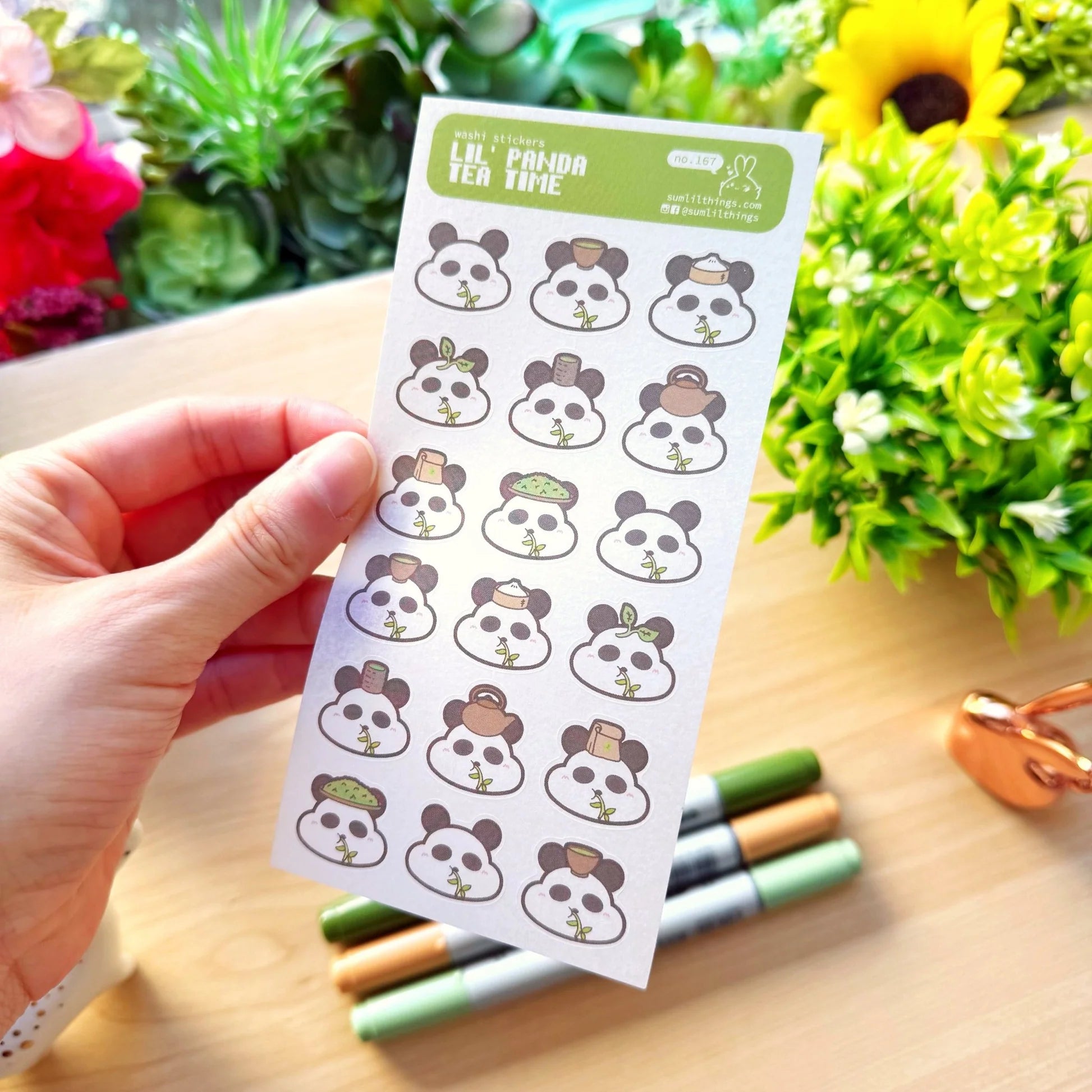 Washi Sticker - Lil' Panda Tea Time