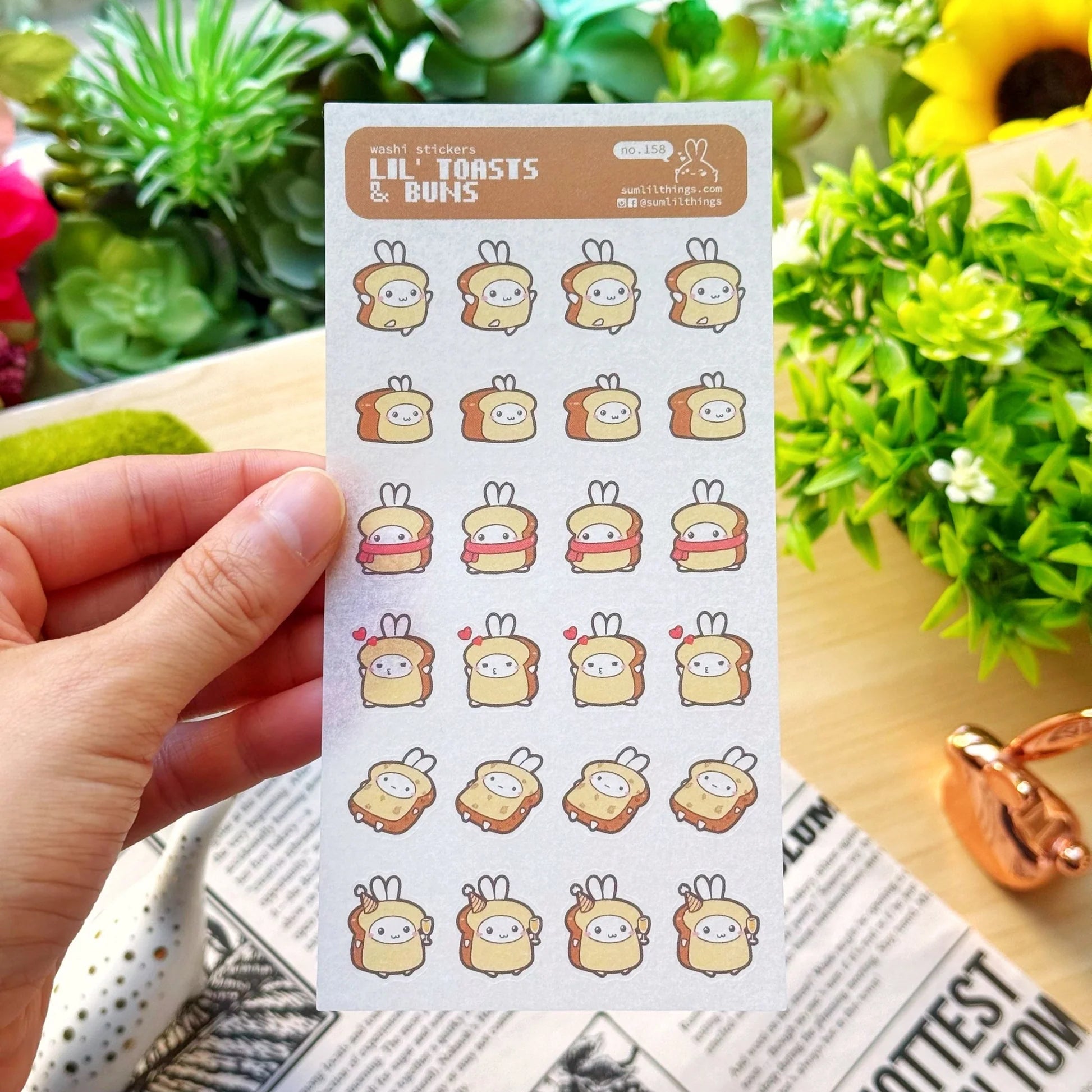 Washi Sticker - Lil’ Toasts & Buns