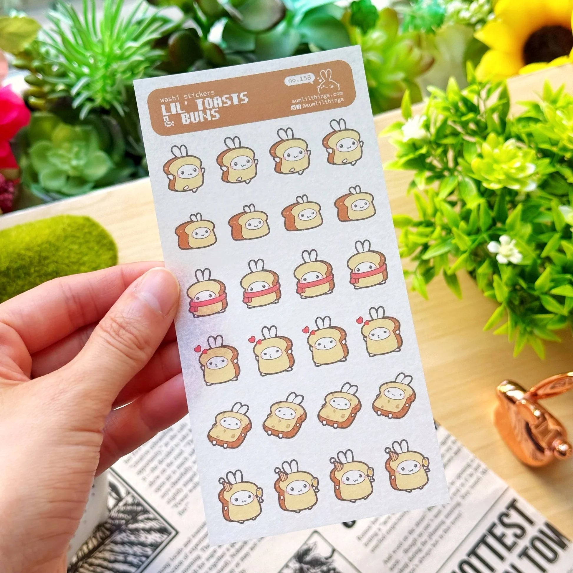 Washi Sticker - Lil’ Toasts & Buns