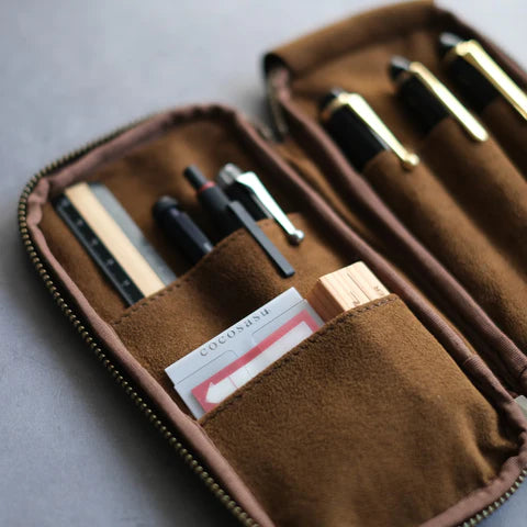 3-Slot Zip Pen Case (Tochigi Leather)