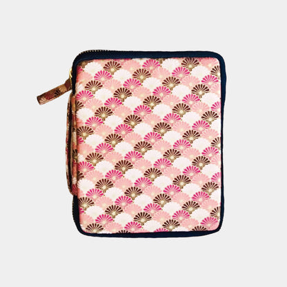 Pink Cotton Print 10 Pen Case