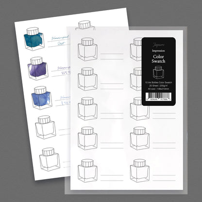 Ink Color Swatch Paper (10 Ink Bottles)