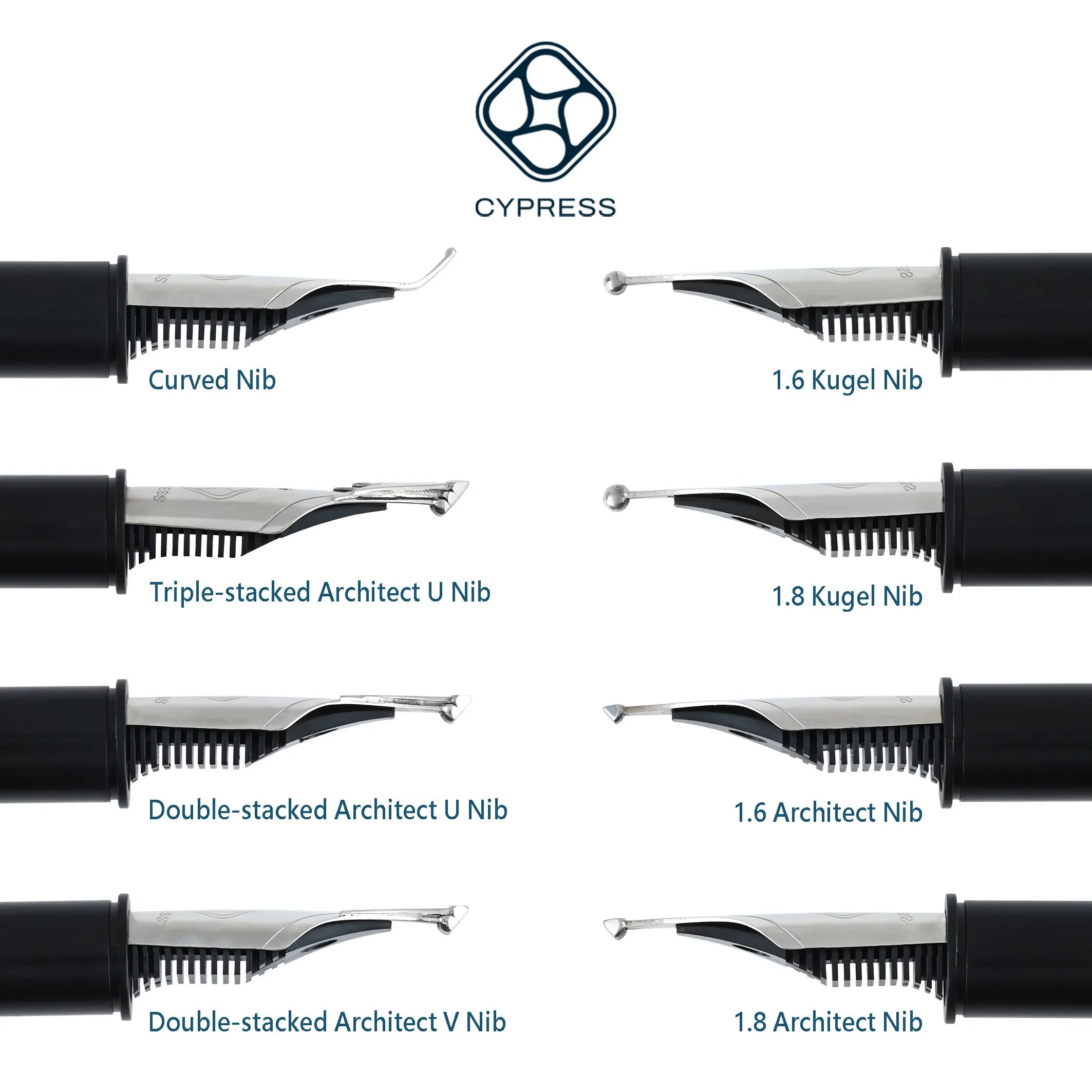 CYPRESS Multi-layer Stacked Architect and Kugel Nibs