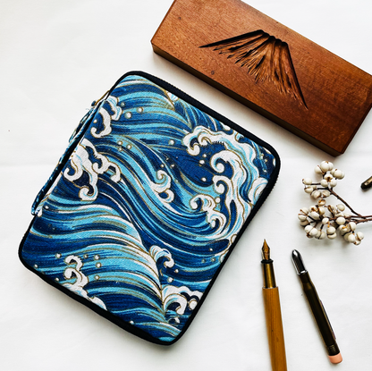 Waves Cotton Print 10 Pen Case