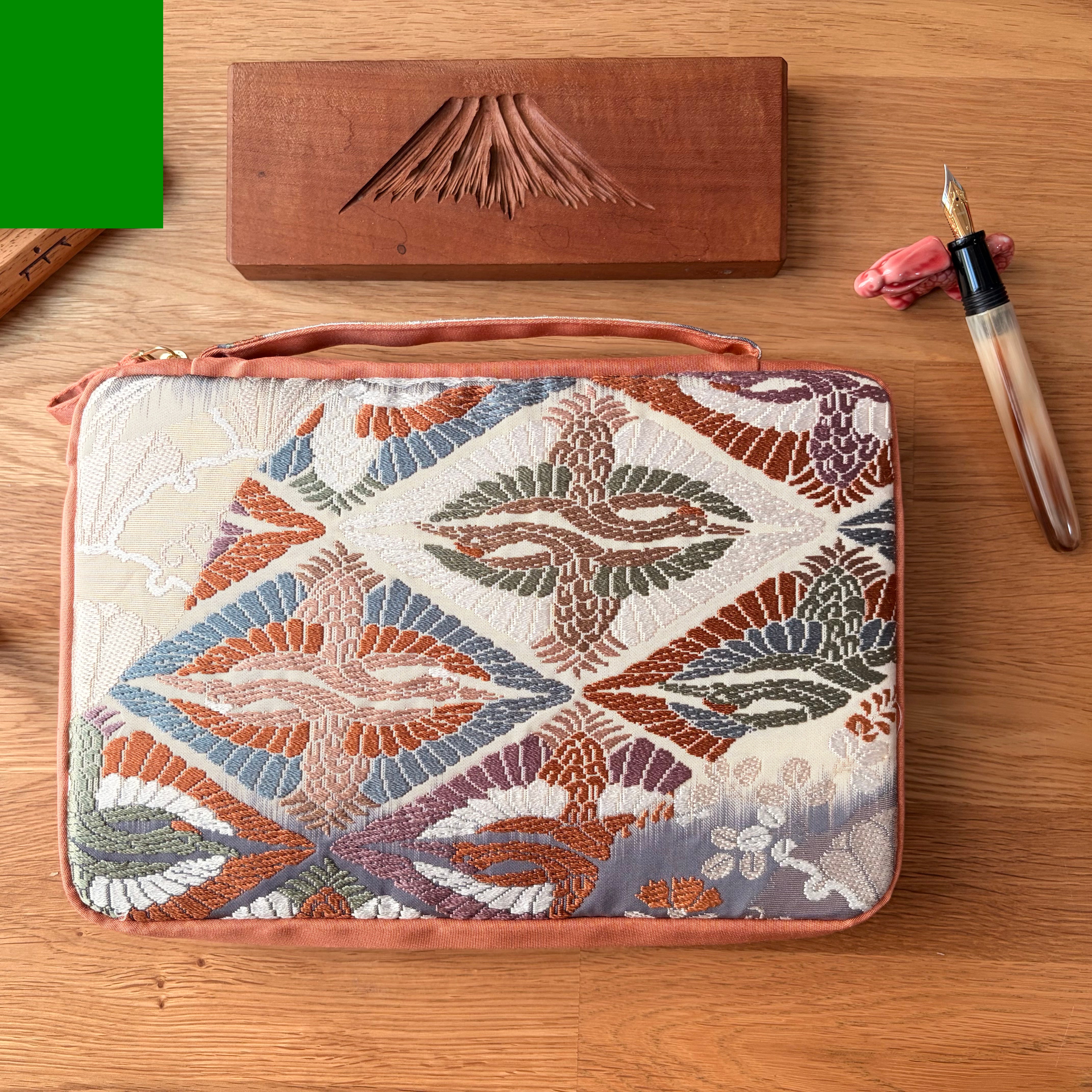 Kimono Obi Fabric 20 Pen Case (Diamond Feather) (Limited Edition)