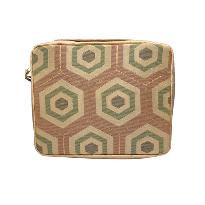 Kimono Fabric Zippered 9 Slots Pen Case for Larger Pens (Hexagonal)