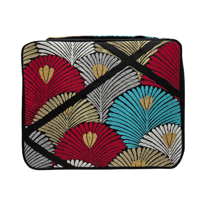 Kimono Fabric 5 Slots Pen Case for Larger Pens (Black)