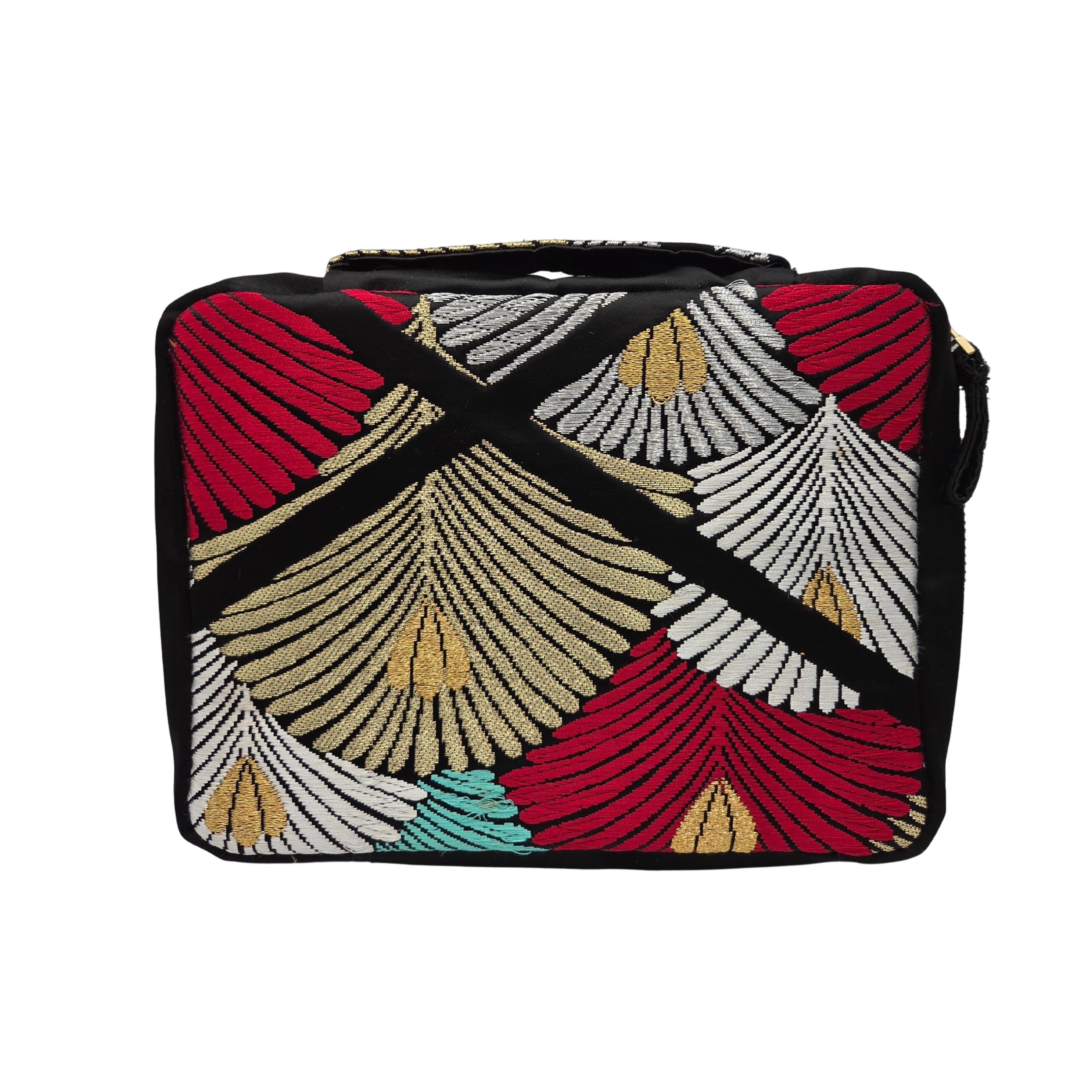 Kimono Fabric 5 Slots Pen Case for Larger Pens (Black)