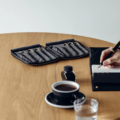 10-Slot Zip Pen Case (Tochigi Leather)