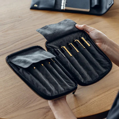 10-Slot Zip Pen Case (Tochigi Leather)