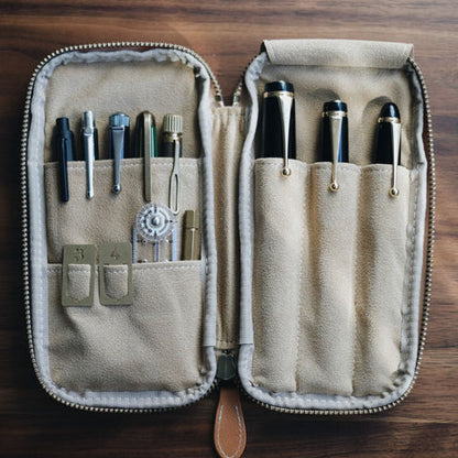 3-Slot Zip Pen Case (Tochigi Leather)