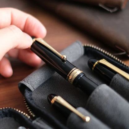 3-Slot Zip Pen Case (Pebble Nume)