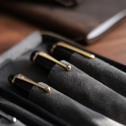 3-Slot Zip Pen Case (Tochigi Leather)