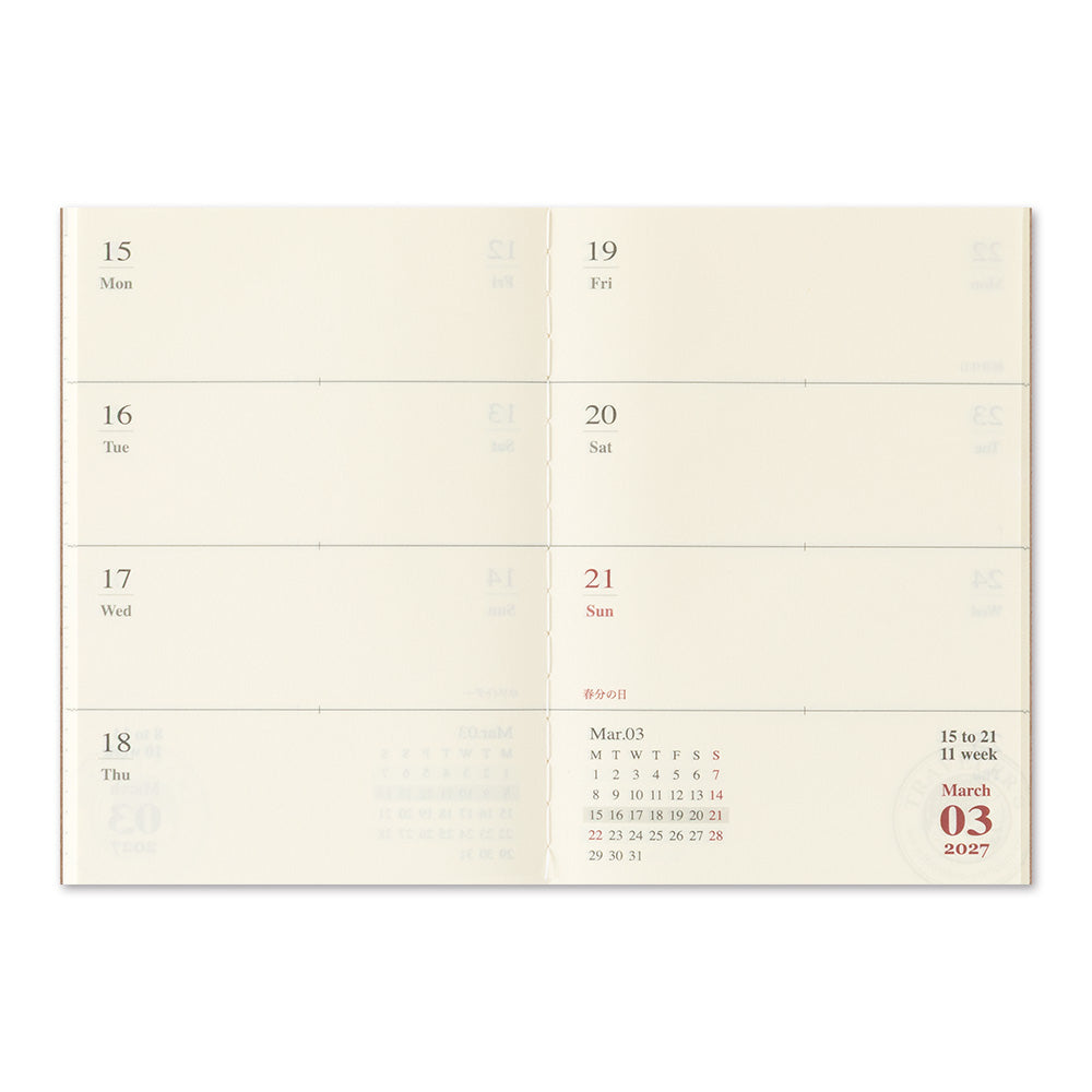 Passport Size Refill 2027 Weekly (Pre-Order)