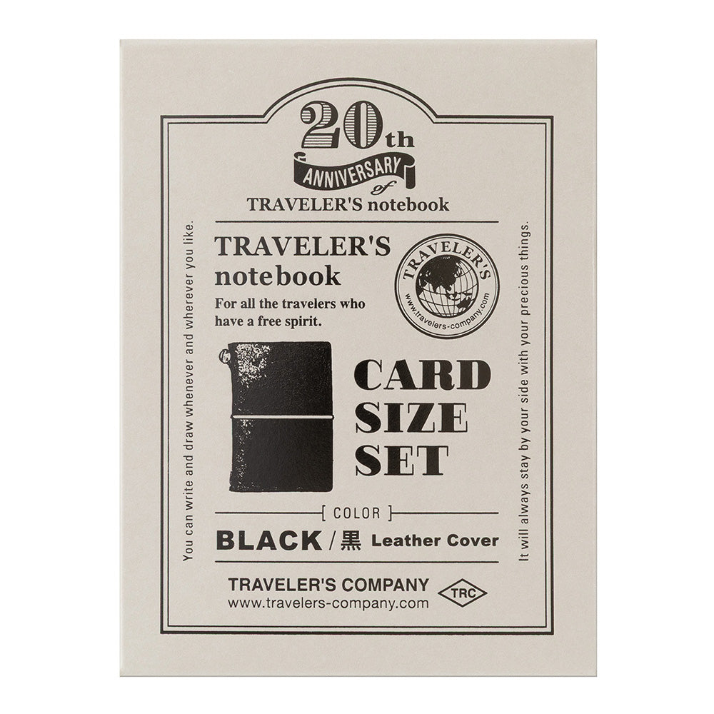 (Ships end April) TRAVELER'S notebook Card Size 20th Anniversary Set Black