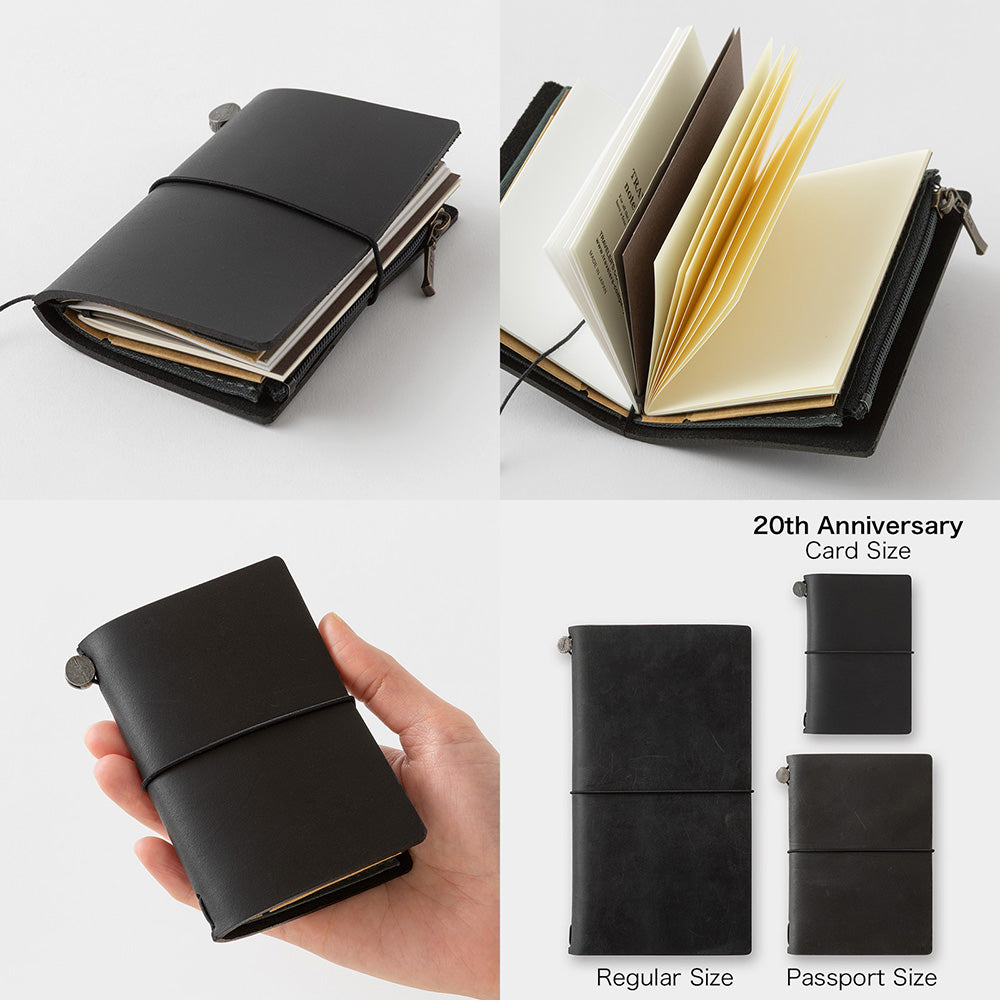 (Ships end April) TRAVELER'S notebook Card Size 20th Anniversary Set Black