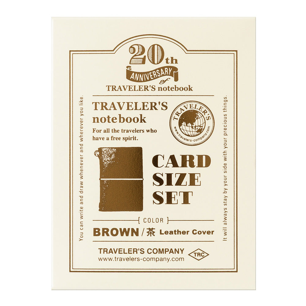 (Ships end April) TRAVELER'S notebook Card Size 20th Anniversary Set Brown