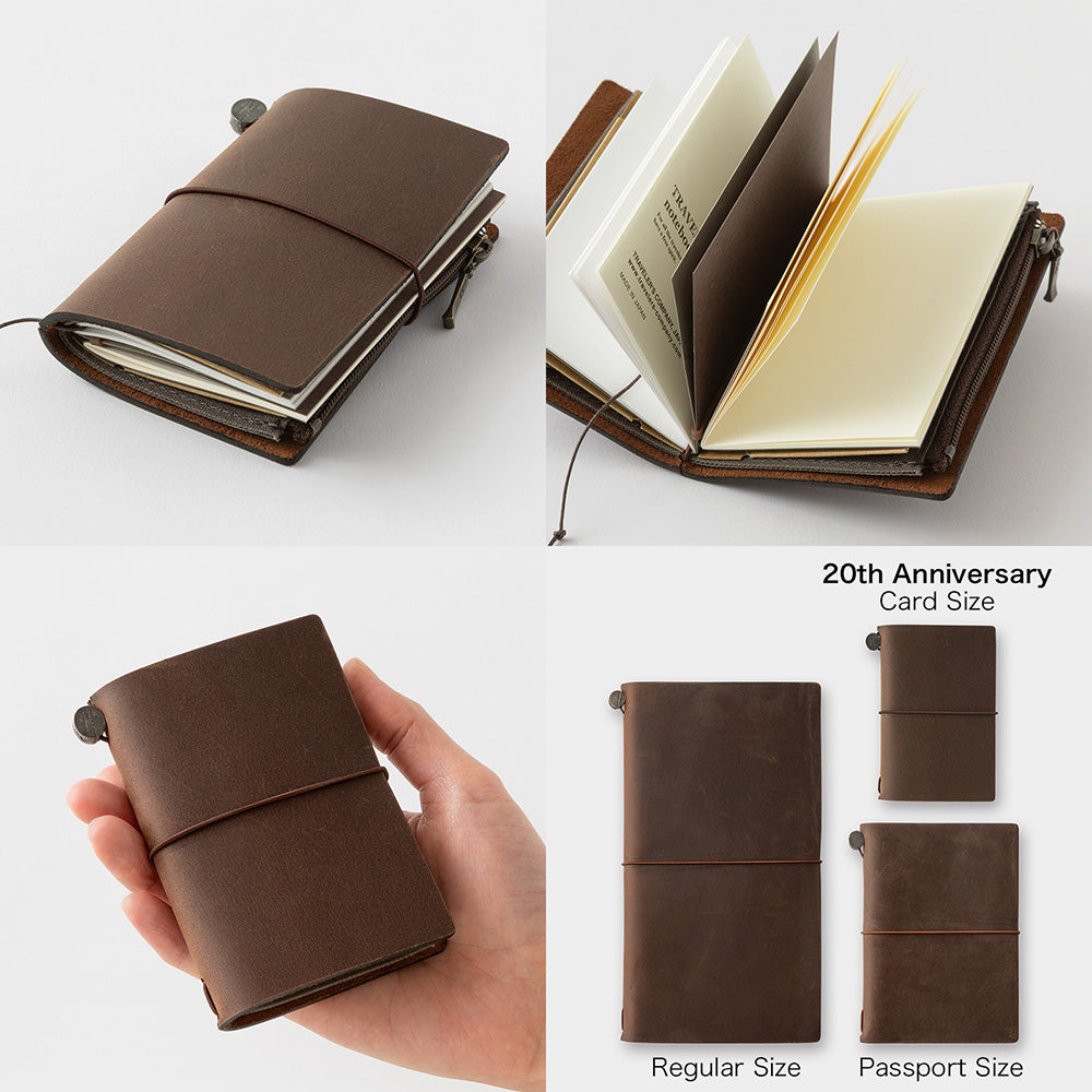(Ships end April) TRAVELER'S notebook Card Size 20th Anniversary Set Brown