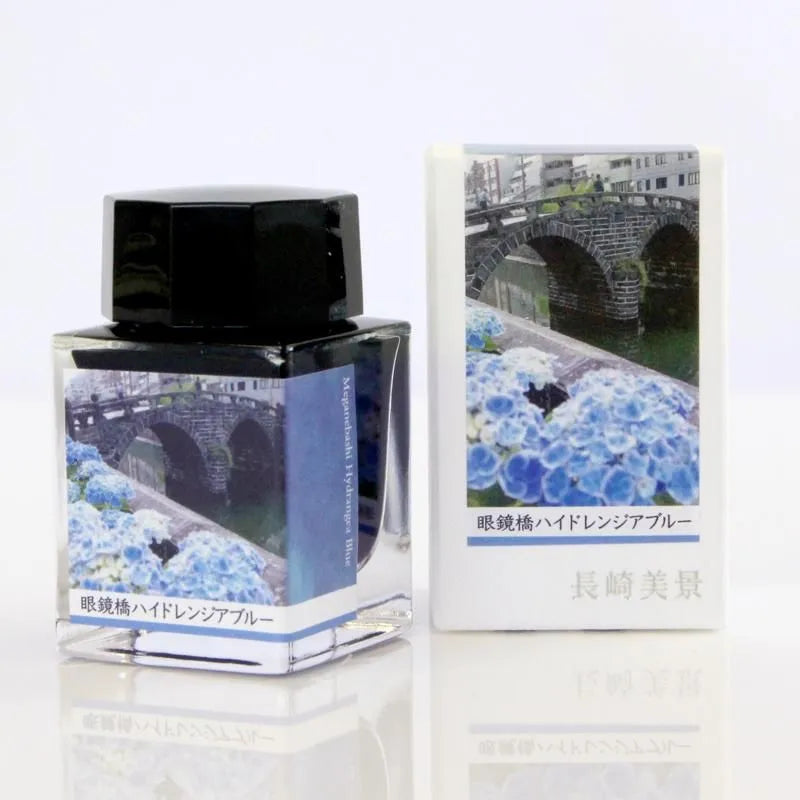 Nagasaki Bikei Ink Meganebashi Hydrangea Blue